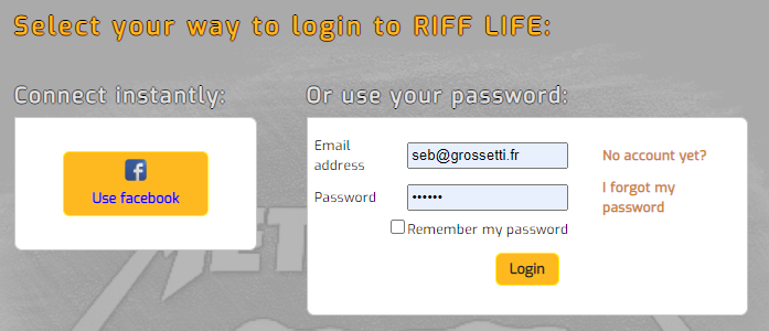 Logon to RIFF LIFE